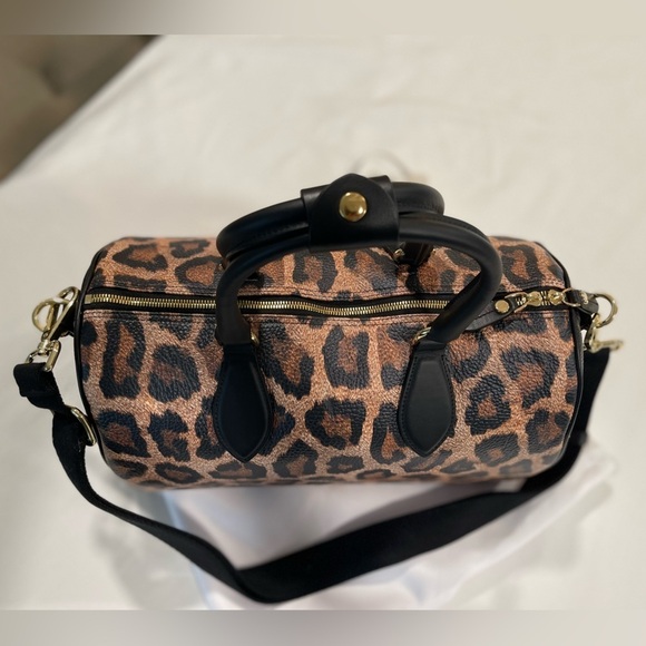 Pepper Paisley | NEW | 100% Nappa Leather Carry All Bag | Leopard Print - Picture 4 of 11